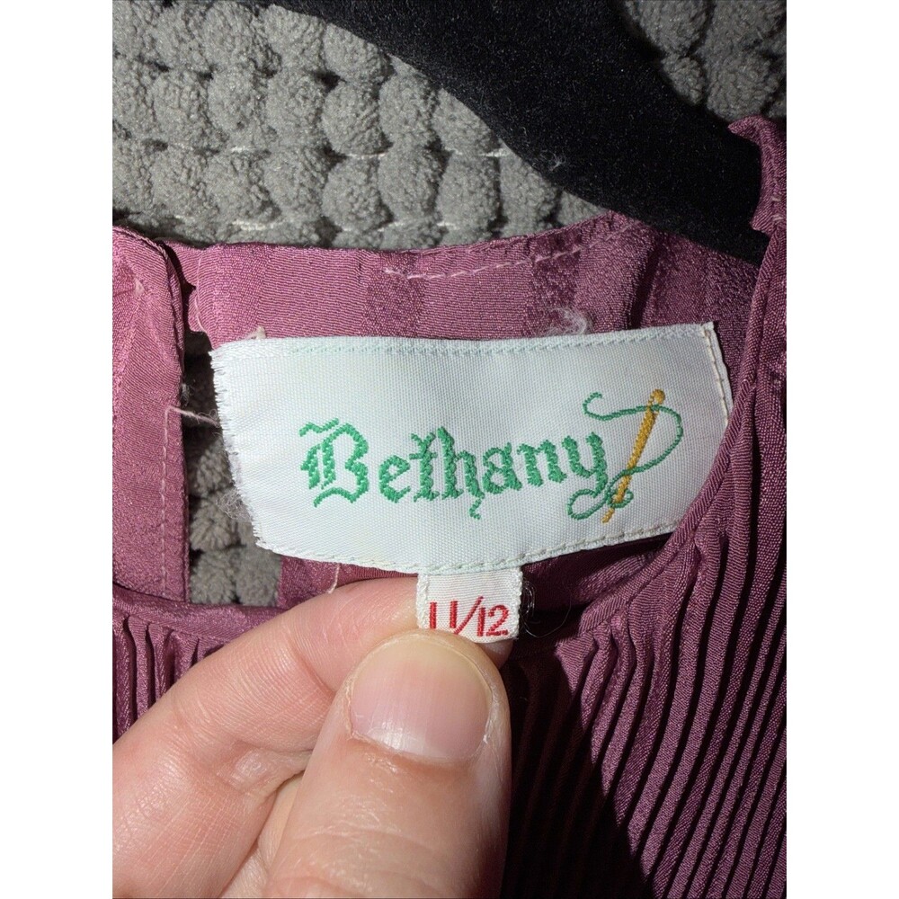 Vintage Bethany Blouse Womens 11/12 Purple Retro 70s Dainty Secretary to Disco - Picture 6 of 12